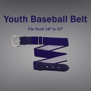 Blue and White Adidas Youth Baseball Belt Adjustable 18" to 32"
